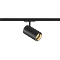 SLV 1-phase spot ASTO TUBE round, cardanic swivelling GU10 IP20, black dimmable