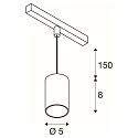 Pendelarmatuur NUMINOS� XS 48V DALI 2 20� DALI aanstuurbaar IP20, zwart mat dimbaar