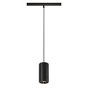 Pendelarmatuur NUMINOS� S TRACK 48V DALI aanstuurbaar IP20, chroom, zwart dimbaar