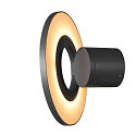 SLV Wandarmatuur voor buitenshuis I-RING rond, schakelbaar, met diffuser, cardanisch draaien IP65, antraciet 