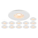 Plafondinbouwarmatuur UNIVERSAL DOWNLIGHT PHASE set van 12 IP20 / IP65, wit dimbaar