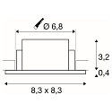 SLV Verzonken plafondring NEW TRIA� 68 vierkant, wit