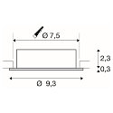 SLV Plafondinbouwarmatuur NEW TRIA® 75 rond GU10 IP20, aluminium
