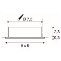 SLV ceiling recessed luminaire NEW TRIA� 75 square GU10 IP20, aluminium