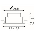 ceiling recessed luminaire NEW TRIA� 68 square IP20, white dimmable