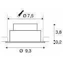 ceiling recessed luminaire NEW TRIA� 75 round IP20, white dimmable