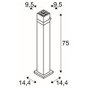 SLV Staande armatuur voor buiten S-CUBE 75 hoekig, CCT Switch, kantelbaar IP65, antraciet dimbaar