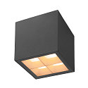 Plafondarmatuur voor buiten S-CUBE down, hoekig, stijf, CCT Switch IP65, antraciet dimbaar