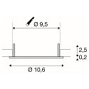 SLV Afdekking DOWNLIGHT V 100 plat, zwart
