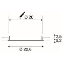 SLV cover DOWNLIGHT V 200 slightly recessed, black