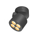 SLV Wandarmatuur voor buitenshuis R-CUBE rond, CCT Switch, cardanisch draaien IP65, antraciet dimbaar