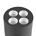 SLV Wandarmatuur voor buitenshuis R-CUBE rond, CCT Switch, cardanisch draaien IP65, antraciet dimbaar
