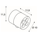 SLV Wandarmatuur voor buitenshuis R-CUBE rond, CCT Switch, cardanisch draaien IP65, antraciet dimbaar