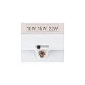 SLV wall and ceiling luminaire SURFACE V 390 CCT Switch, switchable, multipower, cambered, wired through IP44, white 
