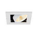 SLV ceiling recessed luminaire KADUX SINGLE square IP20, black, white dimmable