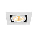 SLV ceiling recessed luminaire KADUX SINGLE square IP20, black, white dimmable