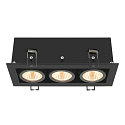 SLV ceiling recessed luminaire KADUX TRIPLE square IP20, black dimmable