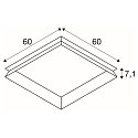 SLV mounting frame PANEL 595 P / 600 V recessed, white, lacquered