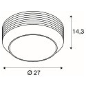 wall and ceiling luminaire PANTILO ROPE 27 cylindrical E27 IP20, silver dimmable