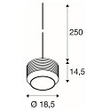 SLV pendant luminaire PANTILO ROPE 19 E27 IP20, gold dimmable