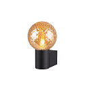SLV Wandarmatuur VARYT rond E14 IP44, zwart