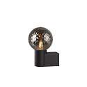 SLV Wandarmatuur VARYT rond E14 IP44, zwart