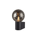 SLV Wandarmatuur VARYT rond E14 IP44, zwart