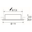 SLV ceiling recessed luminaire NEW TRIA� 75 XL round GU10 IP20, aluminium
