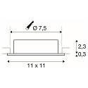ceiling recessed luminaire NEW TRIA� 75 XL square GU10 IP20, white