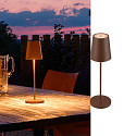 SLV Tafellamp op batterijen VINOLINA TWO 3-CCT 3-voudig, CCT Switch, met Touch-Dimmer, conisch, met Oplaadstation IP65