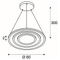 Pendelarmatuur ONE FLAT TRIPLE IP20, zwart dimbaar