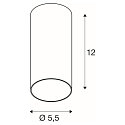SLV downlight KAMI CL SINGLE cylindrical, rigid, surface-mounted version GU10 IP20, black, white matt dimmable