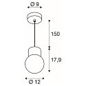 SLV Pendelarmatuur VARYT E14 IP20, zwart