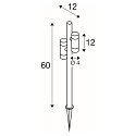 SLV Armatuur met grondpen HELIA SLIM POLE DOUBLE IP65, zwart