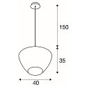 Pendelarmatuur PANTILO CONVEX 40 E27 IP20, chroom