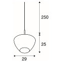 SLV Pendelarmatuur PANTILO CONVEX 29 E27 IP20, chroom