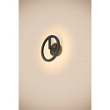 SLV outdoor wall luminaire Q-RING SENSOR with sensor, switchable IP54, black 
