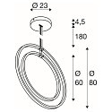 SLV Pendelarmatuur ONE VERTICAL PD IP20, zwart dimbaar
