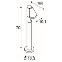 SLV outdoor floor lamp T-TUBE 70 POLE SINGLE with sensor GU10, black dimmable