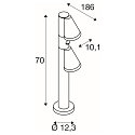 SLV outdoor floor lamp T-TUBE 70 POLE DOUBLE with sensor GU10, black dimmable