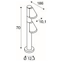 SLV outdoor floor lamp T-TUBE 70 POLE DOUBLE GU10 IP44, black dimmable