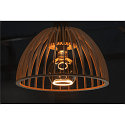 SLV Pendelarmatuur WUD - HALF ROUND halfrond E27 IP20, hout, zwart dimbaar