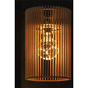 SLV Pendelarmatuur WUD - CYLINDRIC cilindrisch E27 IP20, hout, zwart dimbaar