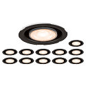 SLV Downlight UNIVERSAL DOWNLIGHT IP20 PHASE 38� draaibaar, CCT Switch, set van 12, bekabeld, zonder randstroken IP20