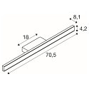SLV Wandarmatuur ONE LINEAR 70 - PHASE up down, CCT Switch IP44, wit dimbaar
