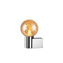 SLV Wandarmatuur VARYT rond, zonder lampenkap E14 IP44, chroom dimbaar