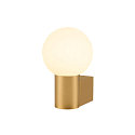 SLV Wandarmatuur VARYT rond, zonder lampenkap E14 IP44, messing dimbaar