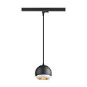 SLV 3-fase pendelarmatuur LIGHT EYE� 150 down, baalvormig GU10 IP20, zwart mat dimbaar