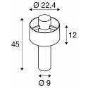 SLV Sokkelarmatuur PHOTONI CYL POLE 45 cilindrisch, slagvast E27 IP65, zwart mat dimbaar