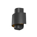 SLV Wandarmatuur voor buitenshuis PHOTONI CYL cilindrisch, halfrond E27 IP65, zwart mat dimbaar
